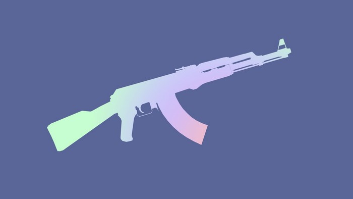 AK-74 rifle silhouette with gradient
