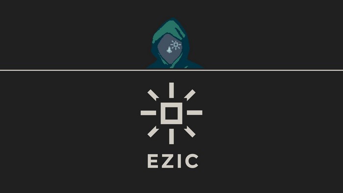 EZIC logo and hooded figure from Papers, Please