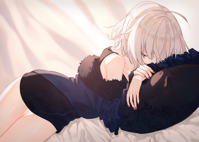 Jeanne (Alter) from Fate/Grand Order sleeping