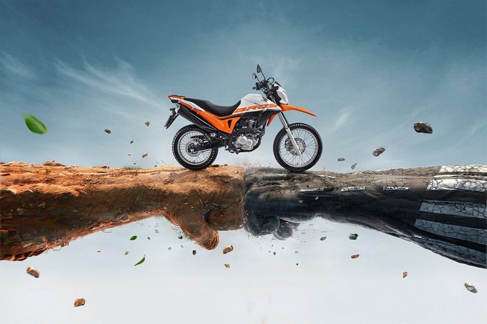 Honda NXR motorcycle on fists bridge