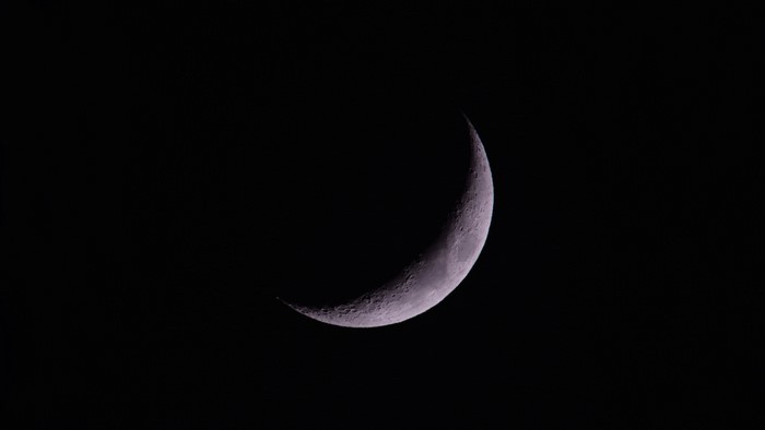 Crescent Moon with Craters
