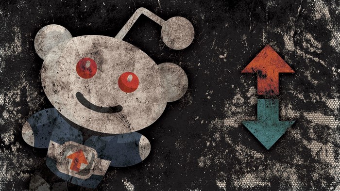 Reddit Snoo with Upvote and Downvote Arrows