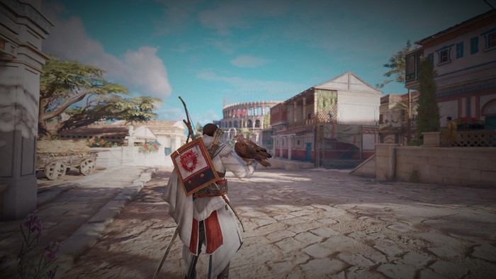 Bayek with Senu from Assassin's Creed Origins