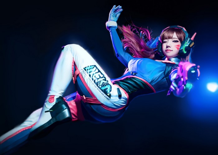 D.Va from Overwatch in a dynamic pose