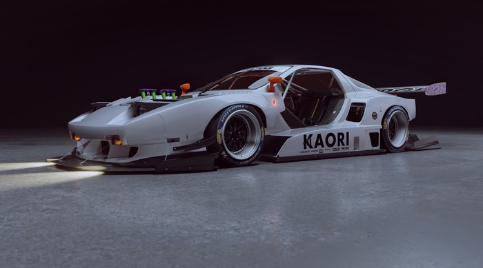 White widebody Mazda RX-7 race car by Walter Kim