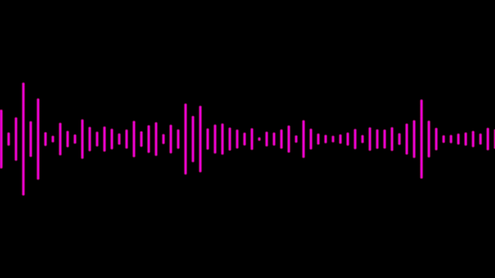 Purple sound wave on black background