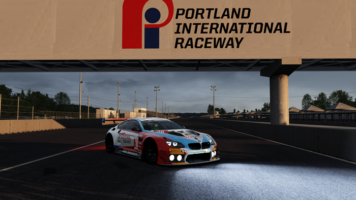 Race car at Portland International Raceway in Assetto Corsa