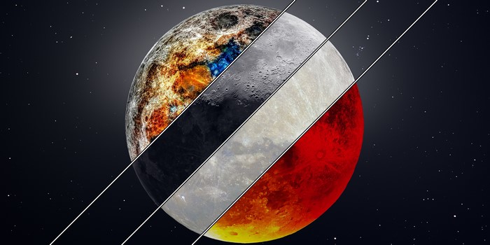 4K Space Artwork of Moon Phases