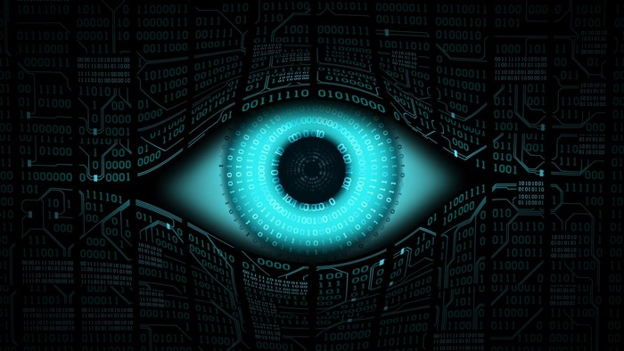 Digital eye with binary code