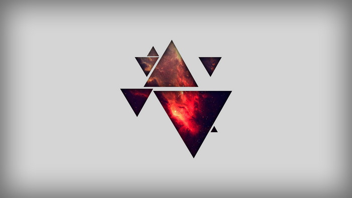 Abstract triangles with space nebula