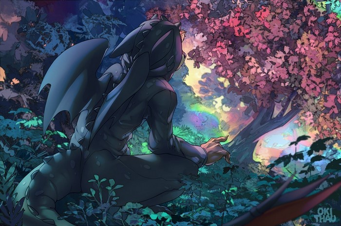 Dragon Kigurumi in a Colorful Forest