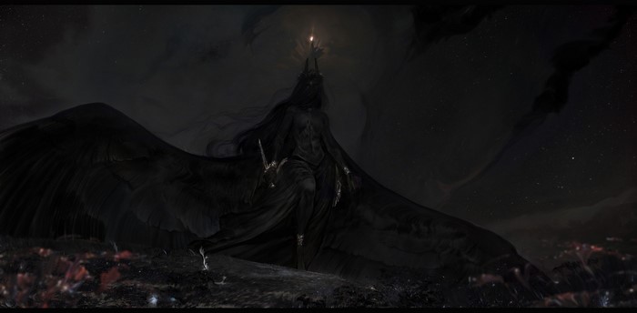 Dark Souls III artwork of a dark winged figure
