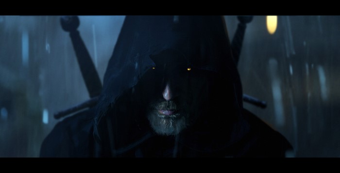 Geralt of Rivia from The Witcher 3: Wild Hunt in the rain