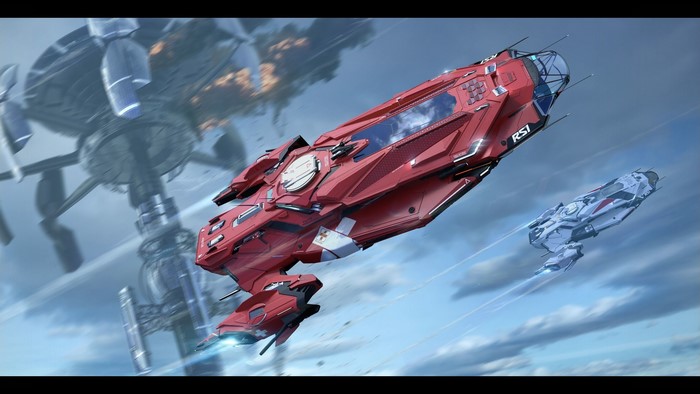 Star Citizen RSI ships near space station