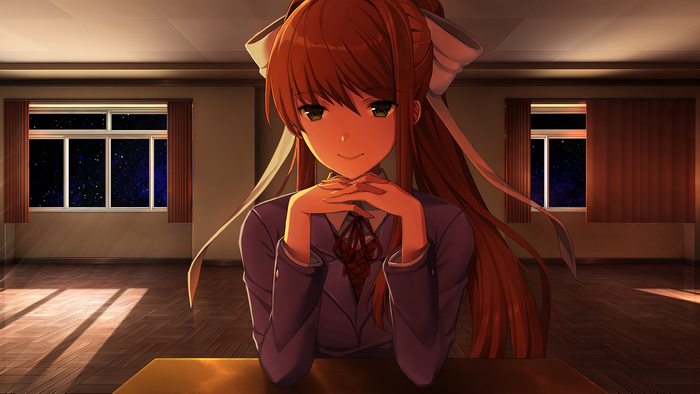 Monika from Doki Doki Literature Club at Night