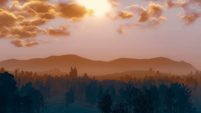 The Witcher 3: Wild Hunt landscape with ruins
