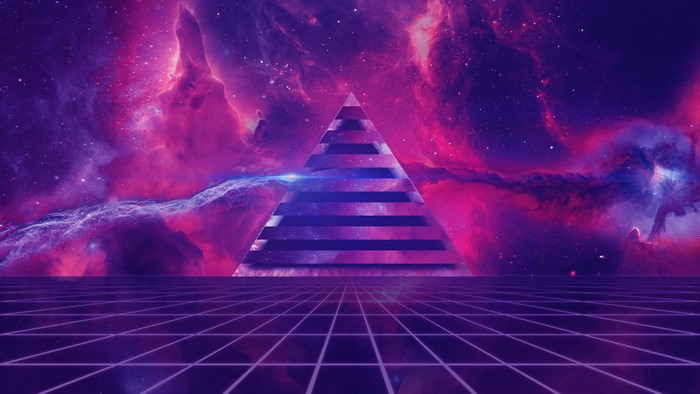 Retro style 4K space pyramid