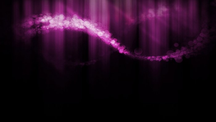 Purple abstract wavy light streaks on black