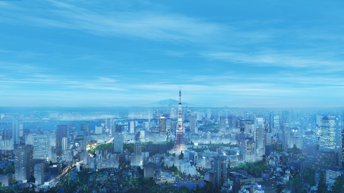 4K Tokyo cityscape with Tokyo Tower at dusk