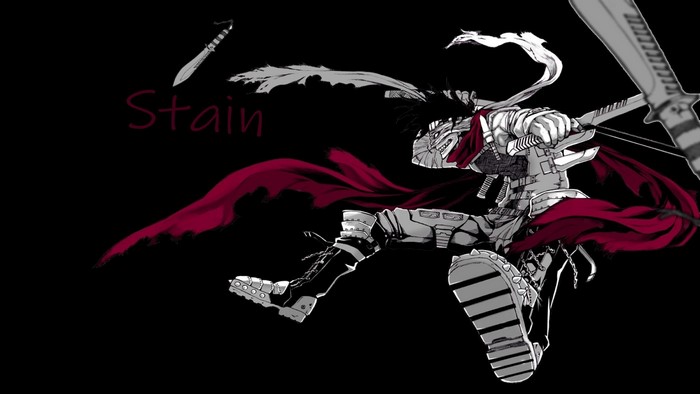 Stain from Boku no Hero Academia with knives