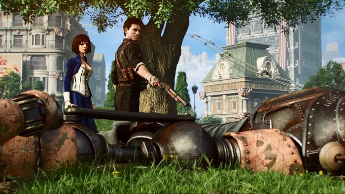 Booker DeWitt and Elizabeth from BioShock Infinite