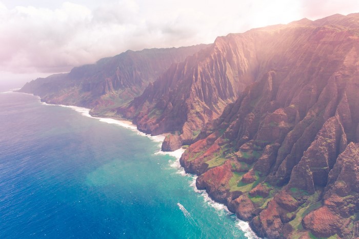 Na Pali Coast, Kauai, Hawaii Aerial View