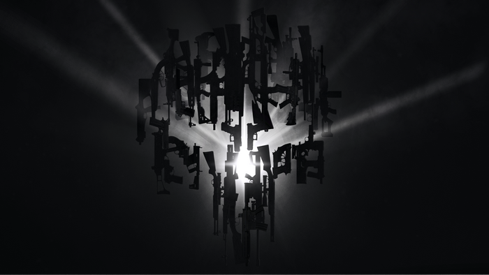 The Punisher Skull made of guns