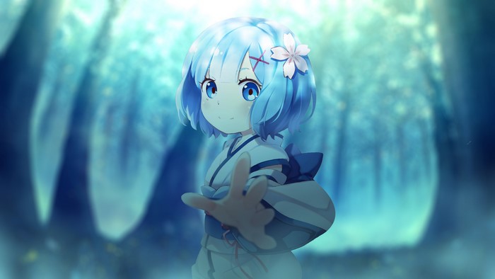 Rem from Re:Zero with Blue Hair and Eyes