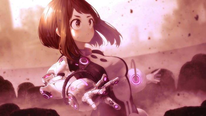 Ochako Uraraka from Boku no Hero Academia in futuristic suit