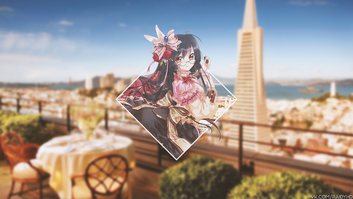 Anime girl with glasses in San Francisco