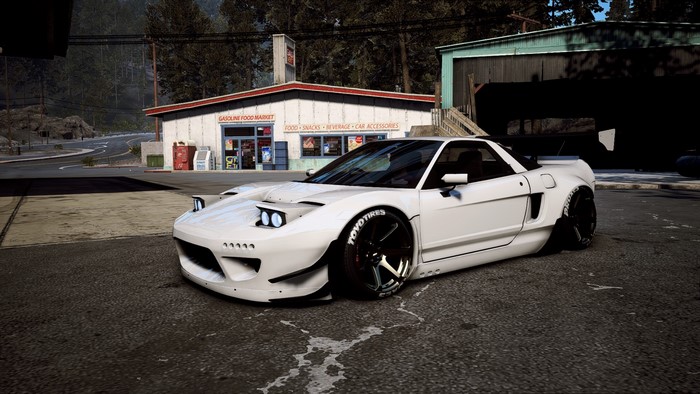White Honda NSX mk1 with Rocket Bunny kit in Need for Speed