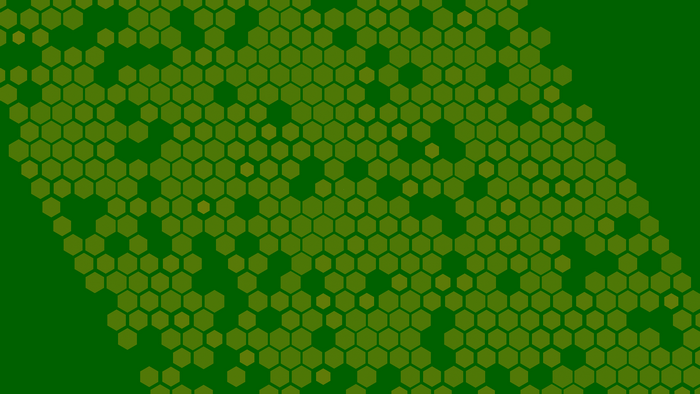 Green abstract background with hexagons