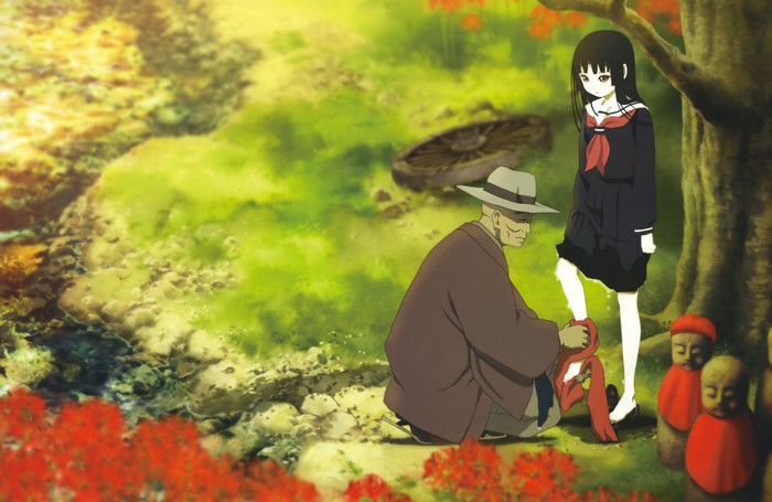 Enma Ai and old man from Jigoku Shoujo