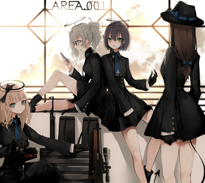 Anime girls with halos and guns