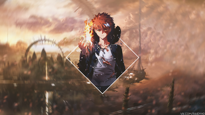 4K Anime Boy with Fire