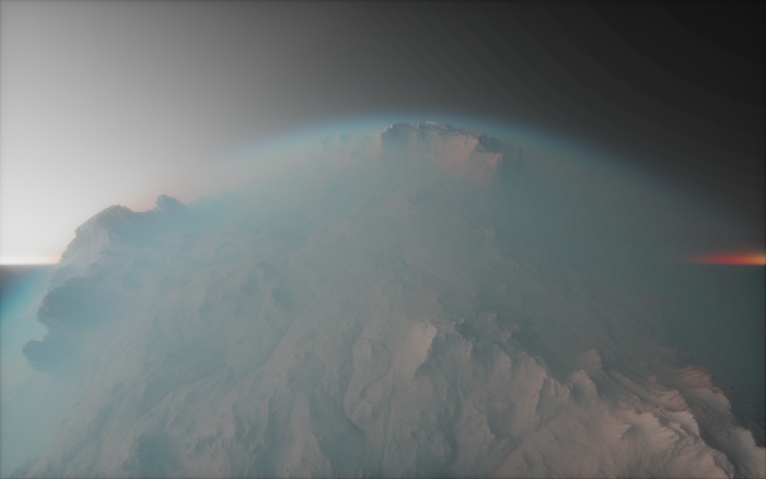 Digital art of a planet's atmosphere from space