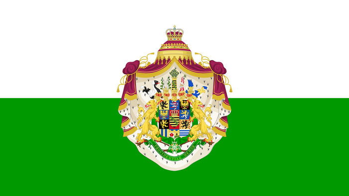 Flag of the Kingdom of Saxony with Royal Coat of Arms