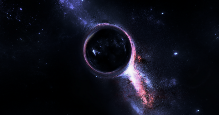 Black hole with accretion disk in deep space