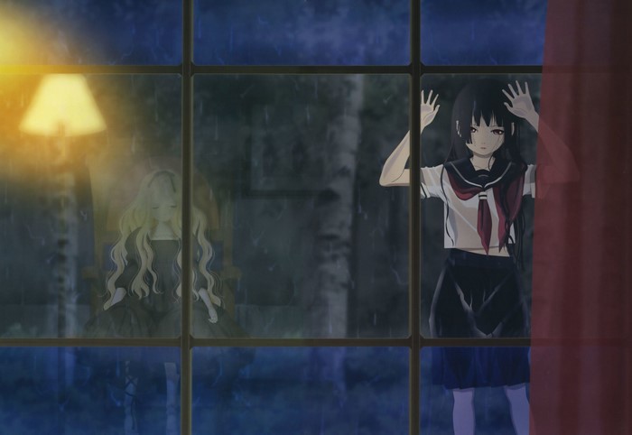 Jigoku Shoujo: Enma Ai and blonde girl by window