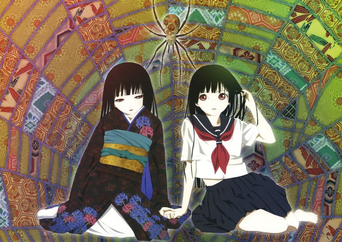 Enma Ai and another girl from Jigoku Shoujo