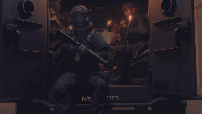 SWAT officers with M16 rifle in Ready or Not
