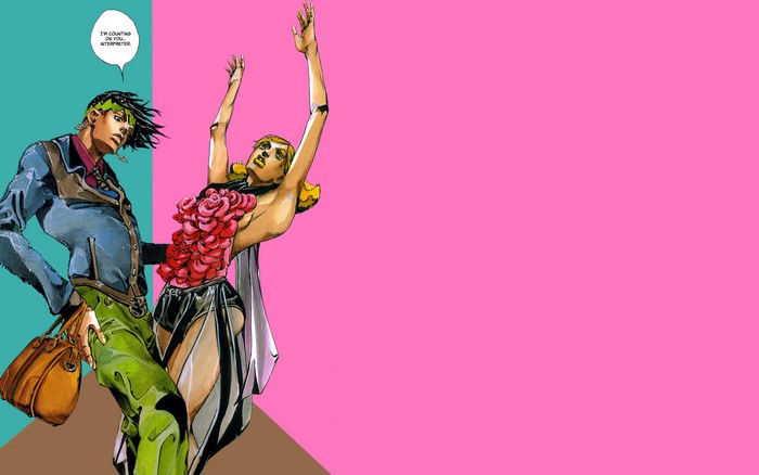 Josuke Higashikata and Yasuho Hirose from JoJo's Bizarre Adventure: Steel Ball Run