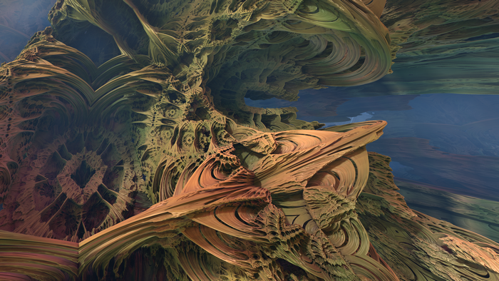 Abstract fractal landscape with intricate structures