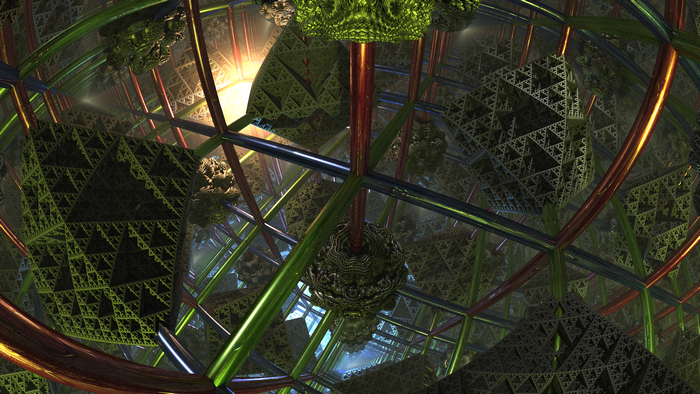 3D fractal structure with metallic tubes