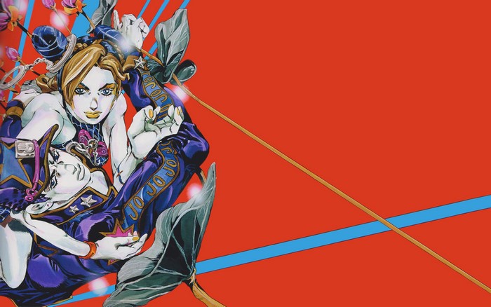 Jolyne Cujoh and Jotaro Kujo from JoJo's Bizarre Adventure