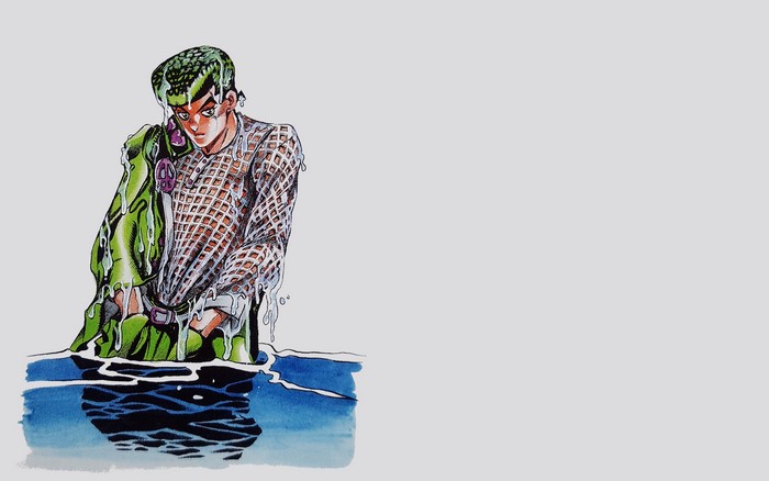 Josuke Higashikata from JoJo's Bizarre Adventure in water