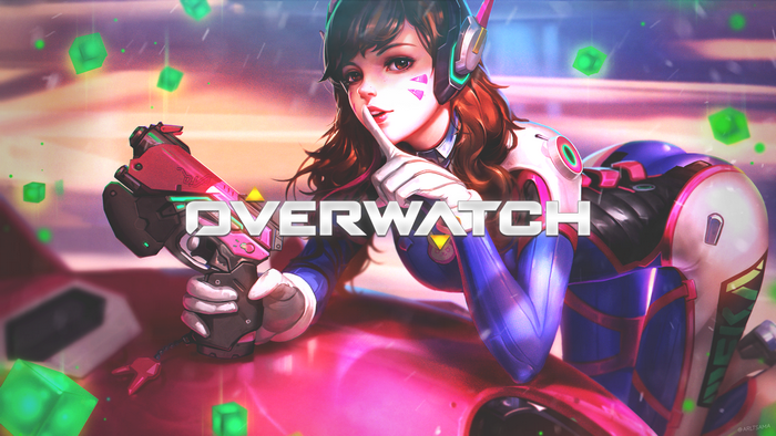 D.Va from Overwatch holding a weapon