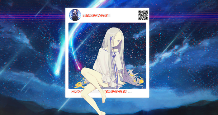 Anime girl with long hair in space