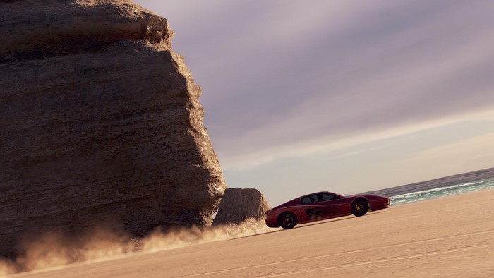 Ferrari 458 Italia on a beach in Forza Horizon 3