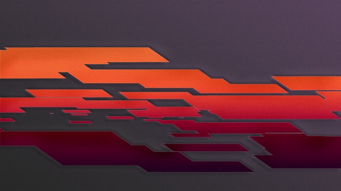 Abstract digital art with orange and red lines